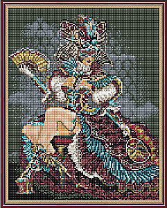 Mozaika diamentowa z naniesioną ramką 40x50 cm - Karnawał wenecki