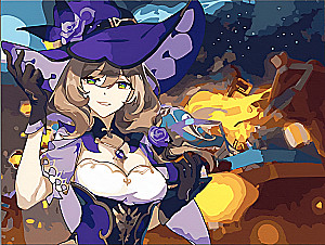 Glezna pēc numuriem - Krāsains audekls Genshin, Liza, 30x40cm