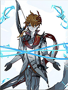 Glezna pēc numuriem - Krāsains audekls. Genshin. Tartalja, 30x40cm