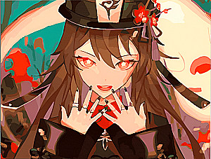 Numbered Painting - Color Canvas Genshin. Hu Tao, 30x40cm