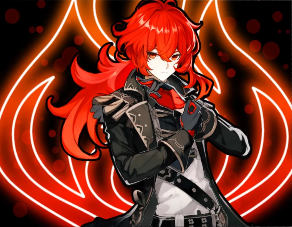 Glezna pēc numuriem - Genshin. Diljuks, 30x40cm