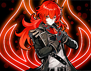 Glezna pēc numuriem - Genshin. Diljuks, 30x40cm