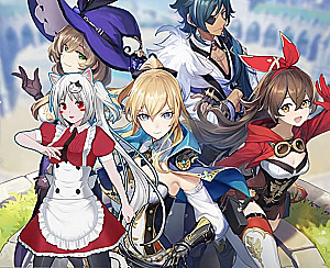 Glezna pēc numuriem - Genshin. Liza, Keja, Embera, Džins, 30x40cm