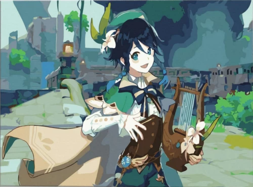 Malerei nach Zahlen - Genshin. Venti, 30x40cm