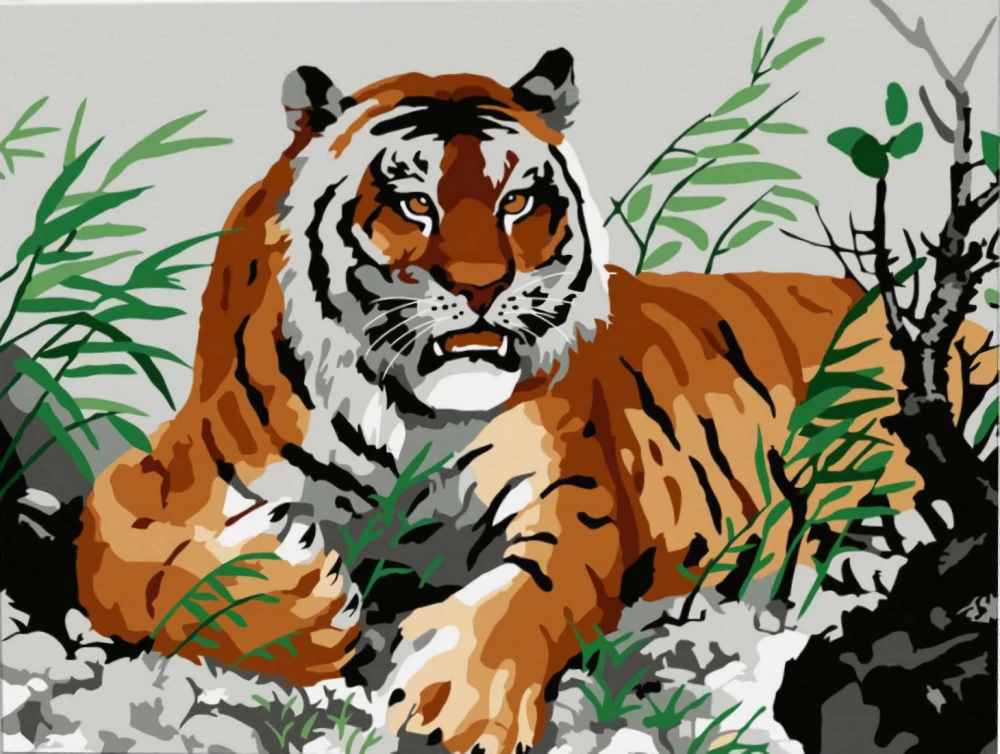 Paint by Numbers - Tiger at Rest, 15x20cm