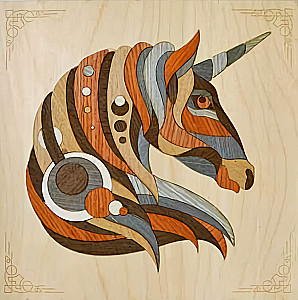 Glezna uz koka - Brīnišķīgais vienradzis, 25x25cm