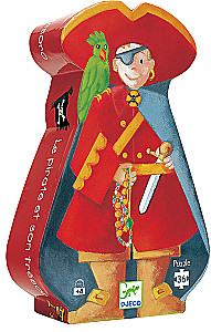 Silhouette Puzzle Pirate and Treasure, 36 Pieces.