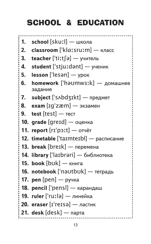 500 najważniejszych słów języka angielskiego. Klasy 5–11