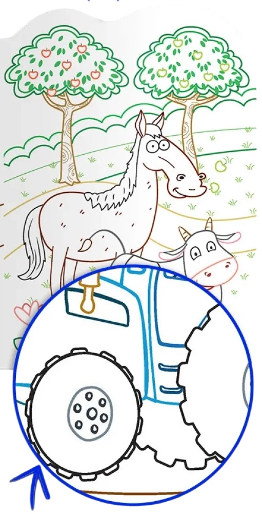 Blue Tractor. Kind Friends