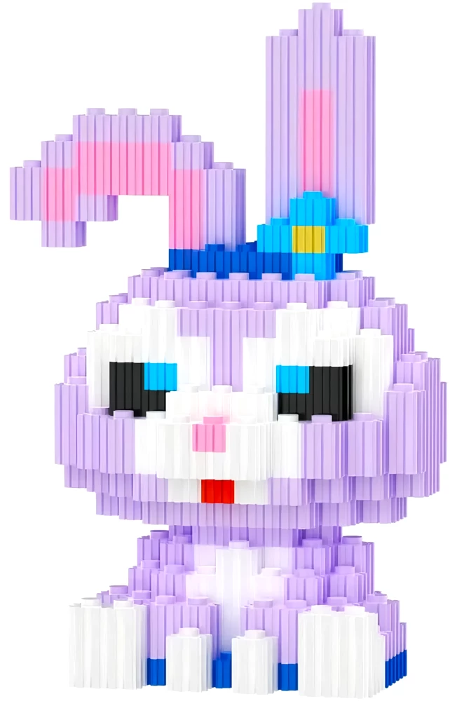 Конструктор - Xinz. Заяц, фиолетовый, 616 деталей