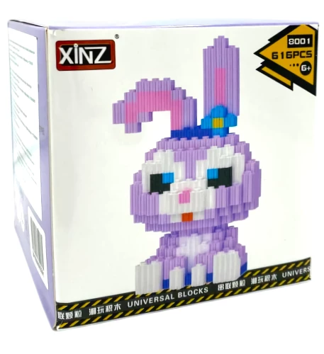 Конструктор - Xinz. Заяц, фиолетовый, 616 деталей