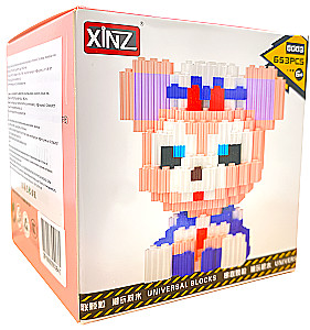 Конструктор - Xinz. Медведь розовый, 653 детали