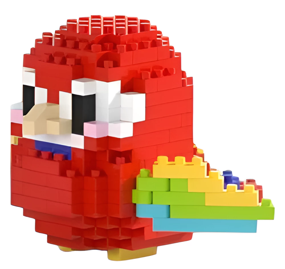 Constructor - Cute birds. Red parrot, 253 pieces