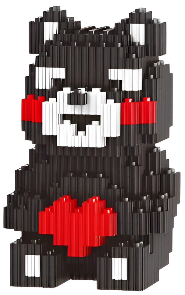 Конструктор - Linkgo. Медведь чёрный с сердцем, 346 деталей