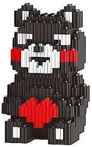 Конструктор - Linkgo. Медведь чёрный с сердцем, 346 деталей