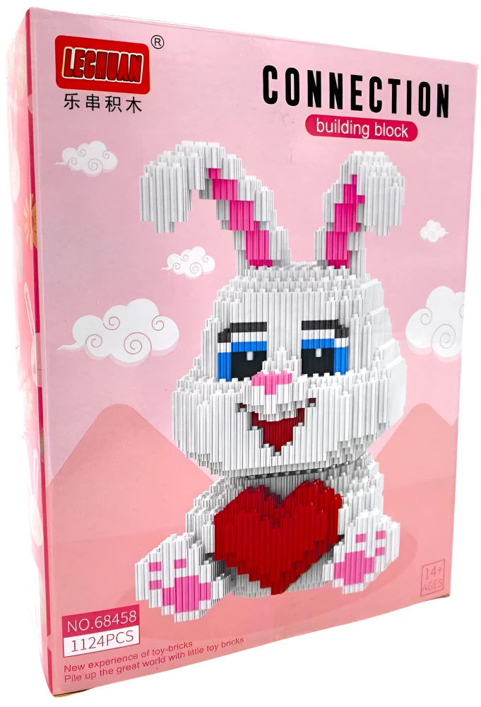 Конструктор - Linkgo. Заяц с сердцем, 1124 детали