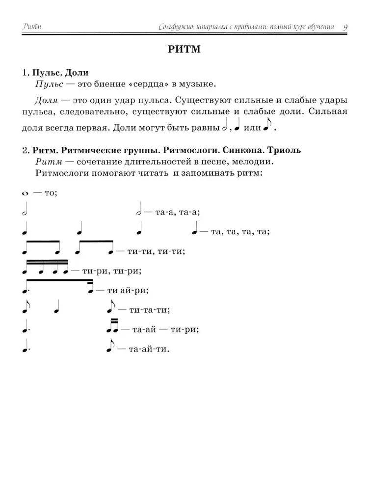 Сольфеджио. Шпаргалка с правилами. Полный курс