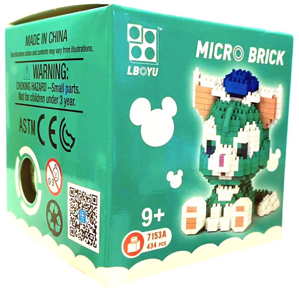 Конструктор - Micro brick. Кот зелёный, 434 деталей