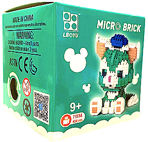 Конструктор - Micro brick. Кот зелёный, 434 деталей