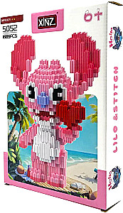 Конструктор - Xinz. Ститч Ангел с сердцем, розовый, 1689 деталей