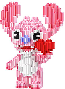 Конструктор - Xinz. Ститч Ангел с сердцем, розовый, 1689 деталей