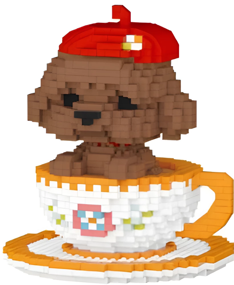 Konstruktor - Brązowy pies w kubku, 1446 elementów