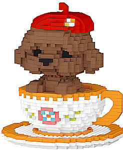 Konstruktor - Brązowy pies w kubku, 1446 elementów