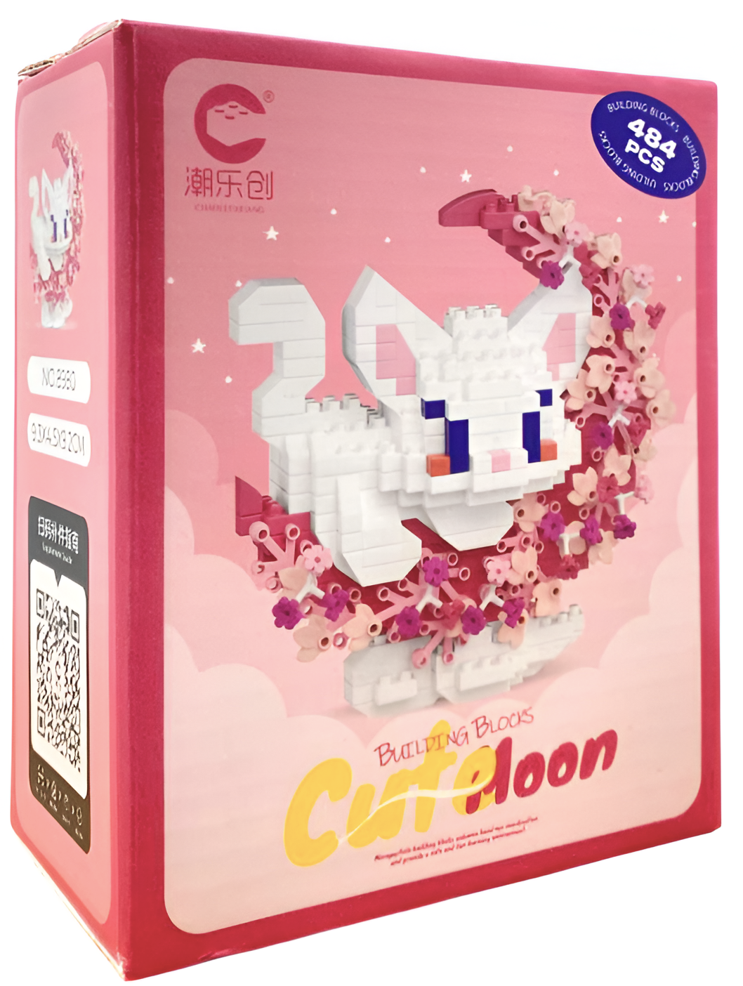 Constructor - Cute Moon. Cat, 484 pieces
