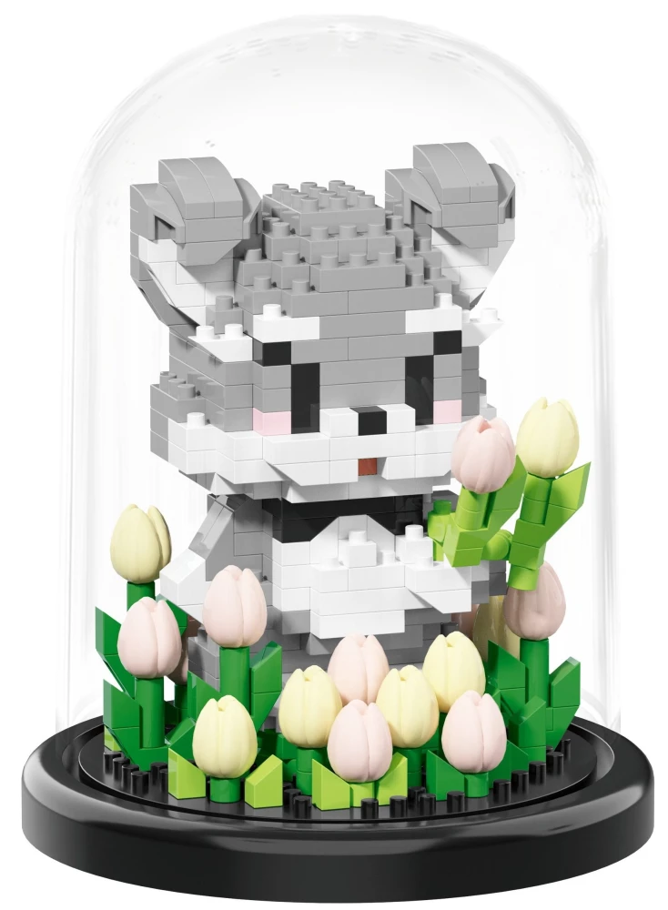 Konstruktor - Pies z kwiatami w szkatułce, 446 elementów