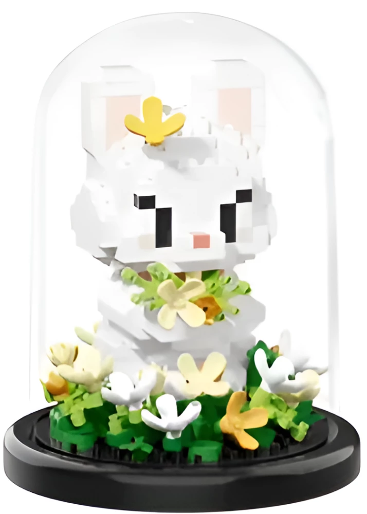 Klocki - Zając z kwiatami w bańce, 446 elementów