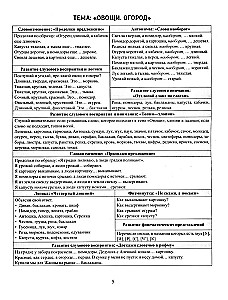 Speech material in tables for children aged 4-6. 25 lexical-grammatical themes. Preparing for school