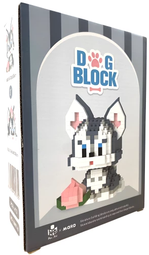 Klocki - Dog block. Pies szaro-biały, 473 elementy