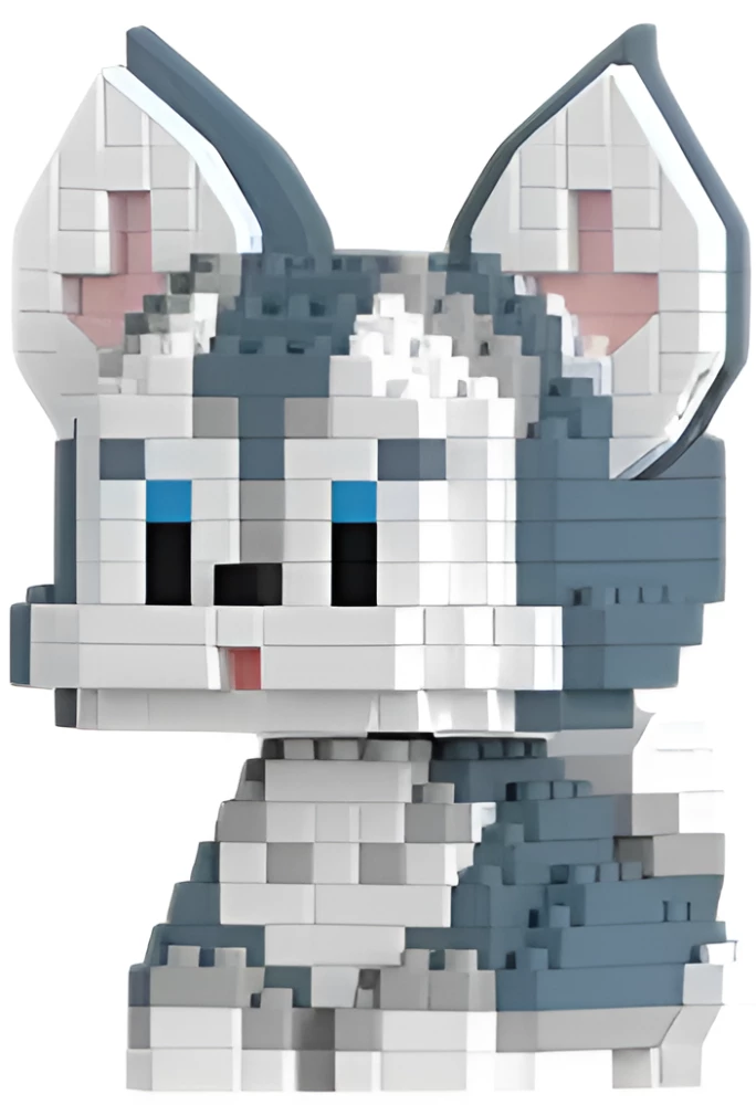 Klocki - Dog block. Pies szaro-biały, 473 elementy