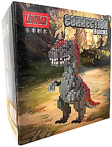 Konstruktor - Lechuan. Dinozaur, szary z czerwonym, 731 elementów
