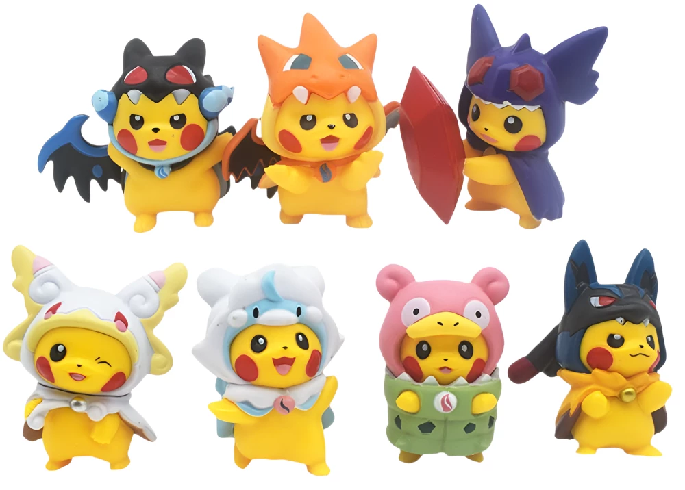 Figur - Pikachu in Pokémon-Kostümen, 5 cm, im Sortiment