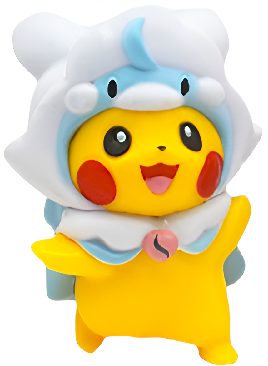 Figurīte - Pikachu pokemona kostīmos, 5cm, dažādībā