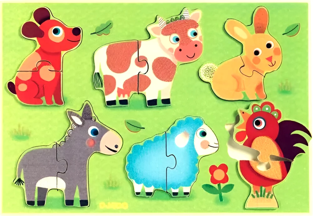 Attīstošā puzle - Dzīvnieki pļavā