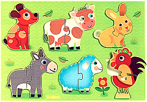 Attīstošā puzle - Dzīvnieki pļavā