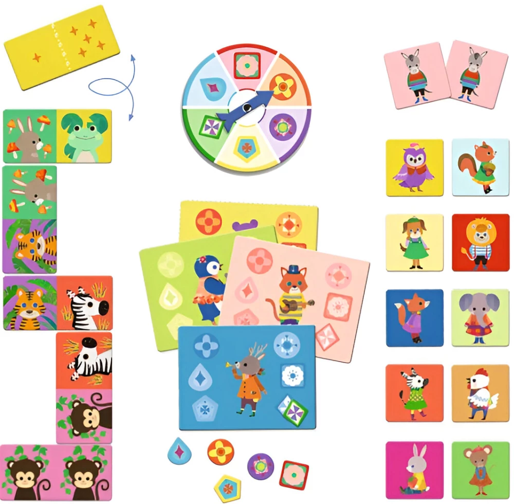 Galda spēles - Mazie draugi. Memo, Loto, Domino