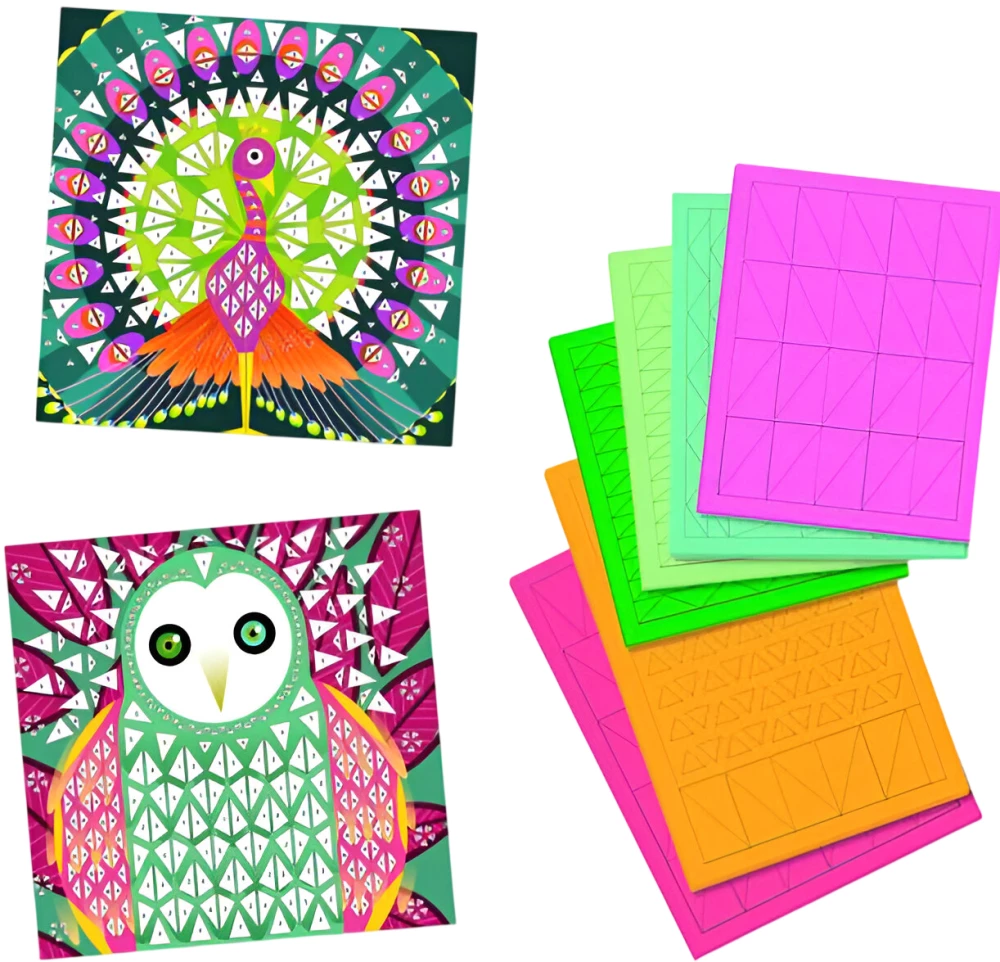 Мозаика - Павлин и сова