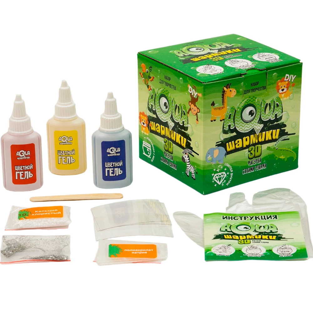 Jaunas chemikas eksperimentų ir bandymų rinkinys - Akvašarmėkai. 3D gyvūnai