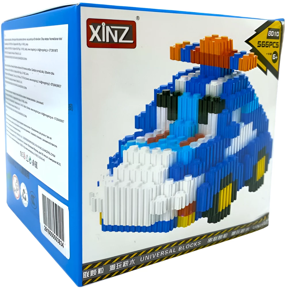 Конструктор - Xinz. Машина синяя, 566 деталей