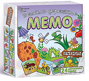 Board Game - Children's Wooden Memo. Insects