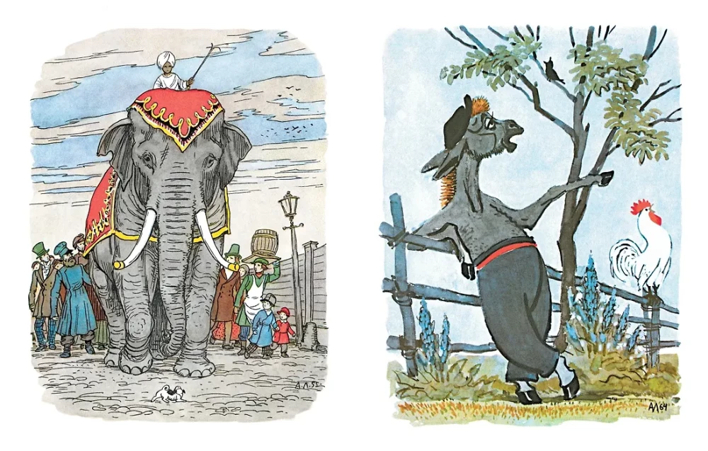 Der Elefant und Moska. Fabeln