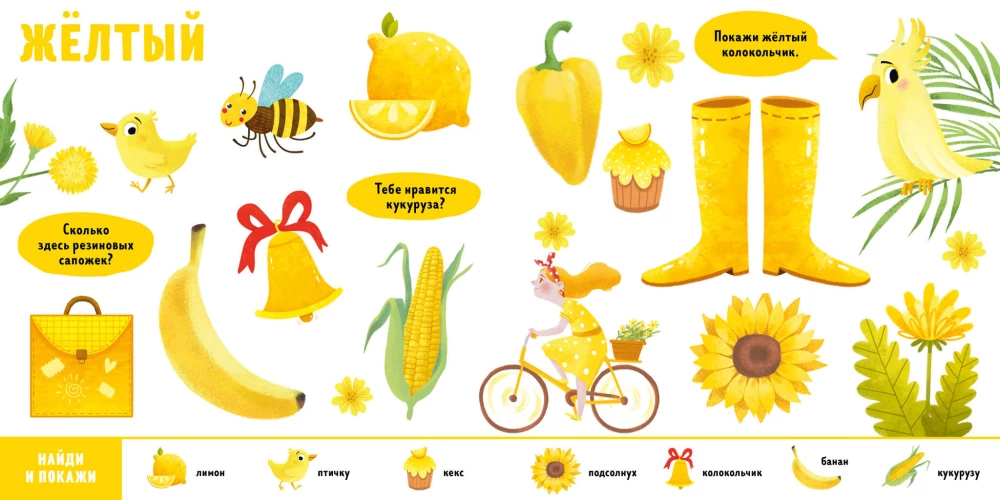 Finde und zeige, Kleines. Farben