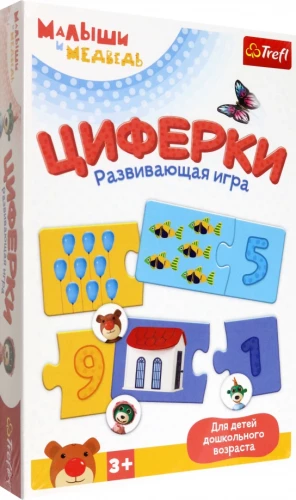 Gra planszowa - Cyferki. Maluszki i niedźwiedź