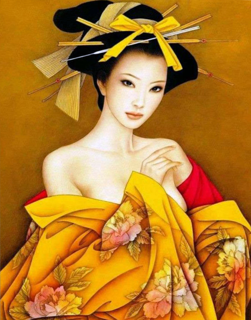 Malerei nach Zahlen - Japanische Schönheit, 40x50cm