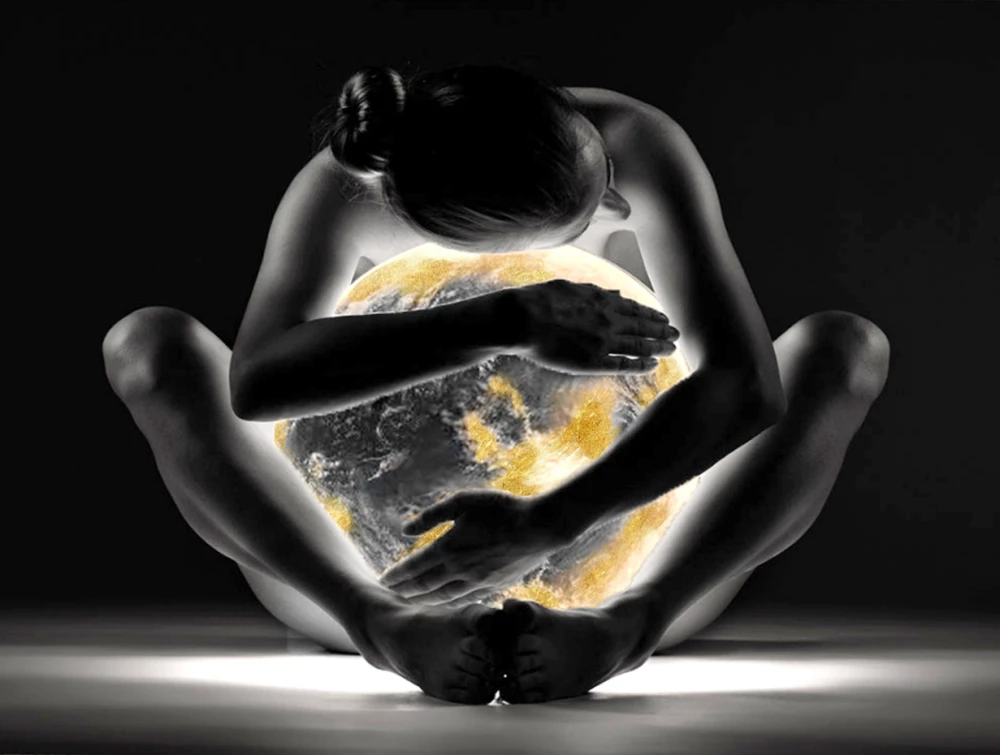 Glezna pēc numuriem ar zeltu - Naktī apskāviens, 40x50cm