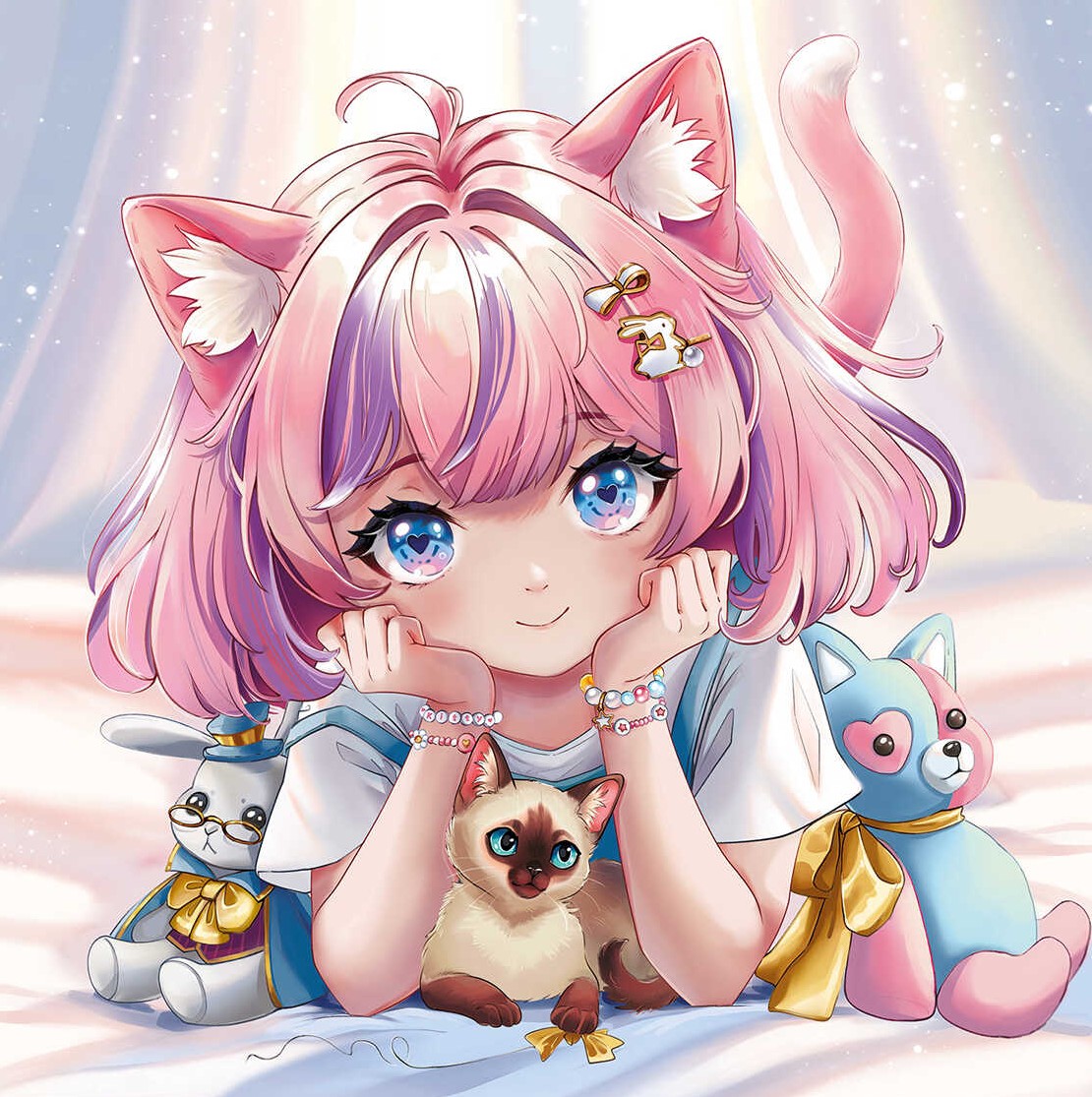 Diamantmosaik - Mädchen in Strahlen, 30x30cm