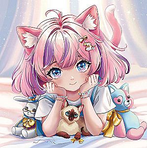 Dimanta mozaīka - Meitene saules stariņos, 30x30cm